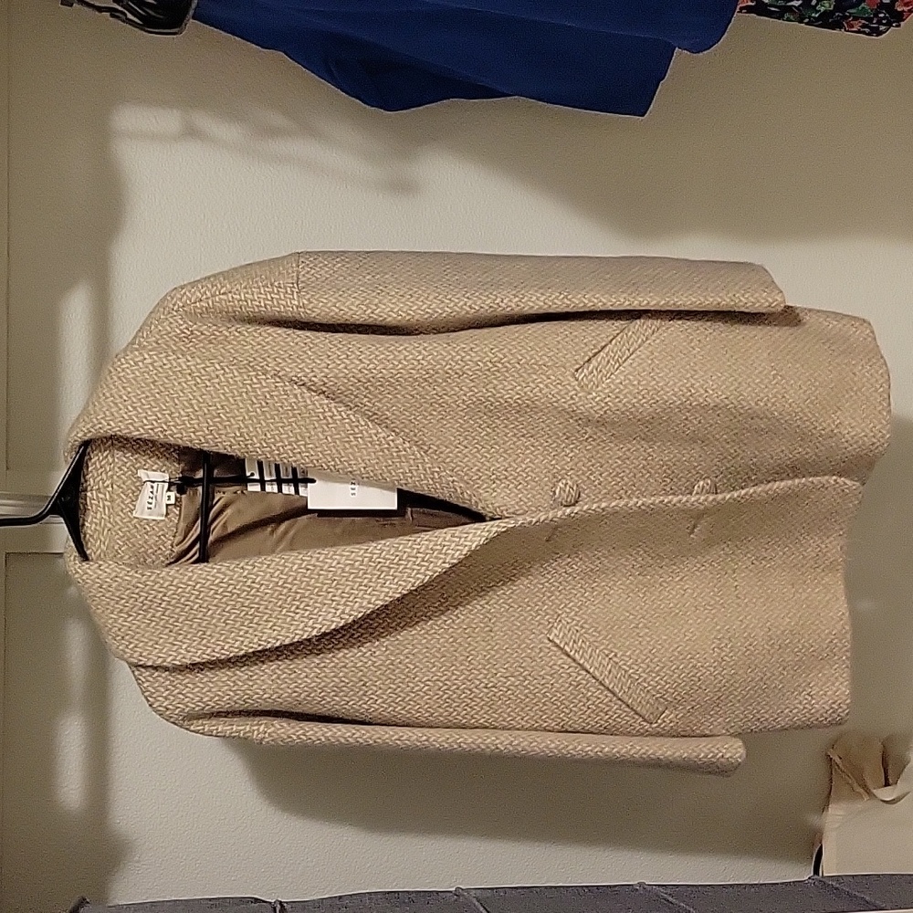 Sezane Bow 100% Wool Short Coat - Picture 5 of 9